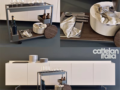 Elegant Modern Double Sofa by Cattelan Italia with Stylish Design and Comfortable Seating 3d model