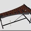 Professional Wooden Xylophone With Black Frame And Percussion Mallet