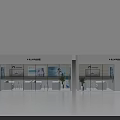 Modern Business Lounge Area Design With Glass Partitions And Green Plants