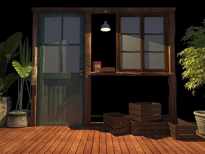 Vintage swing door 3d model