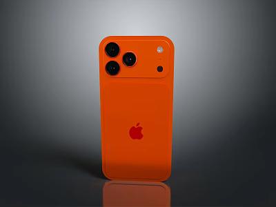 Orange Apple Smartphone With Triple Camera Setup And Glossy Finish 3d model