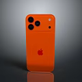 Orange Apple Smartphone With Triple Camera Setup And Glossy Finish