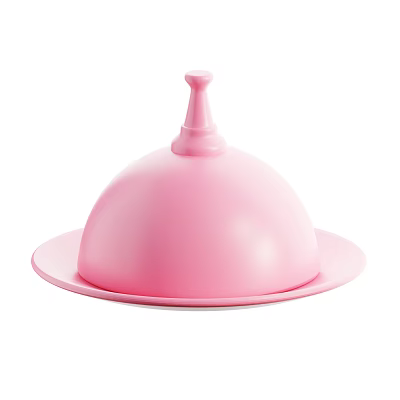 Pink Dome Shaped Decorative Ornament Set With Base For Home Decoration 3d model