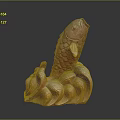 Wooden Carp Sculpture with Detailed Scales and Waves Shaped Base