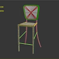 Modern Bar Stool With Wooden Frame And White Seat Backrest Design