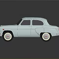 Light Blue Vintage Sedan Model Car With Classic Design And Smooth Surface 3d model