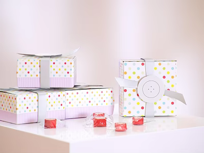 Modern Gift Box Ornaments 3d model Modern Gift Box Ornaments 3d model