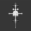 Detailed White Towed Artillery Weapon Model With Carriage And Wheels