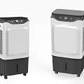 Portable Electric Air Coolers With White Black Design Wheels And Control Panel For Home Use