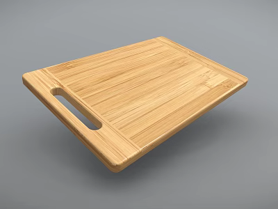Natural Bamboo Cutting Board With Handle For Safe Kitchen Food Preparation And Chopping 3d model