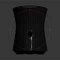 Sleek Black Audio Speaker With Three Circular Top Panels Textured Surface And Side Indicator Light 3d model