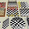 Modern Chess Table Chinese Chess 3d model