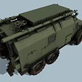 Army Green Military Truck with Multiple Wheels and Heavy Duty Cargo Gear