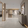 Modern Basement Interior With Sofa Fireplace Art Floor Lamp And Plants