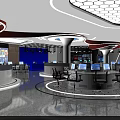 Modern Spacious Monitoring Control Room With Large Display Screens And Multiple Orderly Computer Workstations
