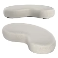 Modern Sectional Sofa With Curved Design And Light Beige Upholstery Fabric