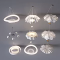 Various Modern Chandelier Designs with Unique Shapes and White Finish for Interior Decor