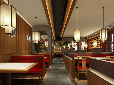 New Chinese Restaurant Aisle 3d model