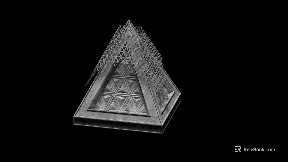 Advanced Industrial Equipment With Pyramid Shaped Lattice Structure And Geometric Patterns 3d model 