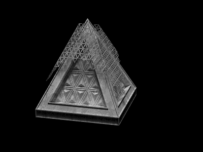 Advanced Industrial Equipment With Pyramid Shaped Lattice Structure And Geometric Patterns 3d model