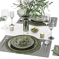 Modern Tableware Combination 3d model