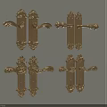 Golden Ornate Door Handles With Intricate Classical Patterns And Various Designs