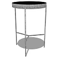Modern Round Side Table With Sleek Metal Frame And Circular Smooth Surface 3d model