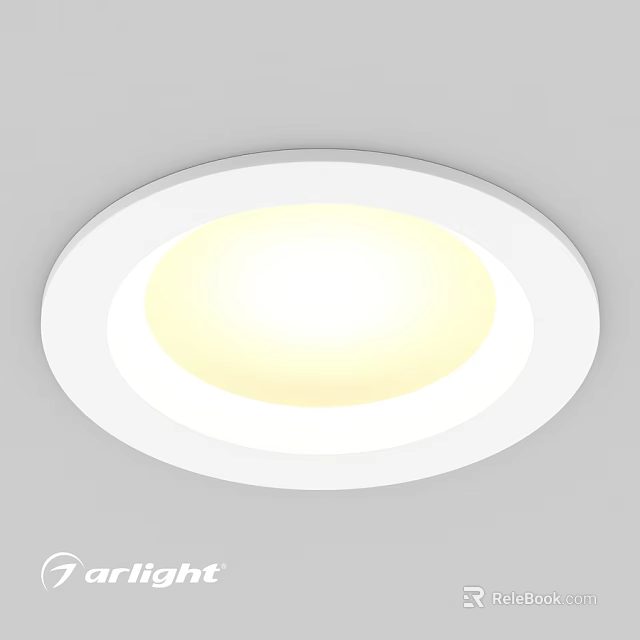 Modern White Recessed LED Downlight For Ceiling With Warm Illumination 3d model 