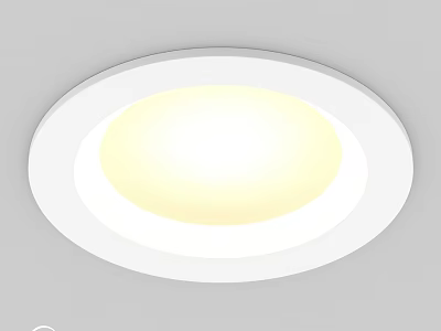 Modern White Recessed LED Downlight For Ceiling With Warm Illumination 3d model