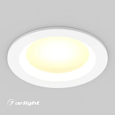 Modern White Recessed LED Downlight For Ceiling With Warm Illumination 3d model