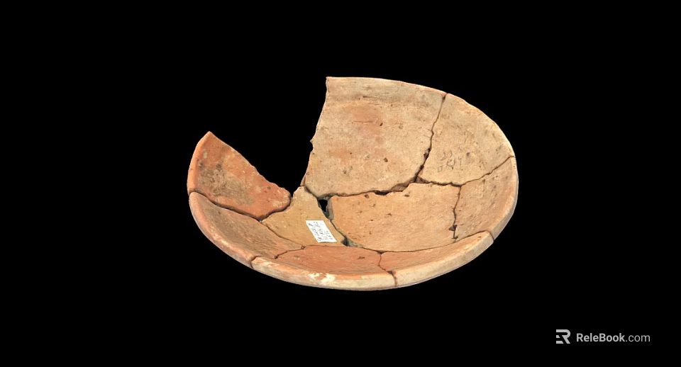 Ancient Broken Ceramic Vessel With Visible Cracked Fragments And Historical Value 3d model 