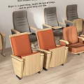 Simple Comfortable Chairs With Wooden Frame And Colorful Seats Details