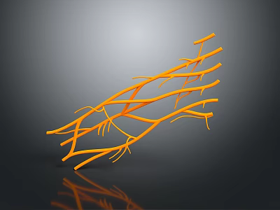 3D Rendered Orange Vascular Stent Medical Device With Reflective Surface And Detailed Structure 3d model