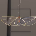 Modern White Leaf Shaped Chandelier Design With Illuminated Petals And Sleek Structure 3d model
