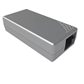 Gray Rectangular Electronic Device With Smooth Surface Ventilation Holes And Interface Port