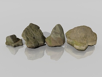 Stone Rock Cliff Stone Ground Moss Stone Gobi Desert Pavement Stone Pile Sand Stone Shaped Stone 3d model