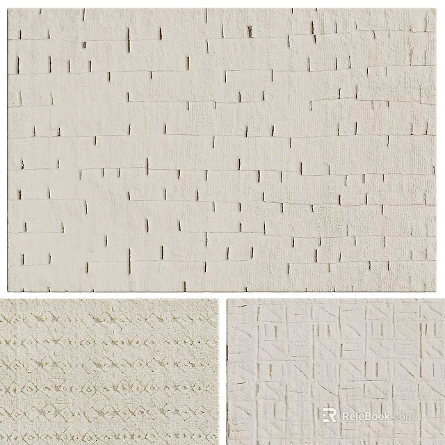 Square Rugs With Diverse Geometric Patterns And Textured Surfaces For Modern Spaces 3d model 