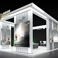 Guizhou Yibaicheng Modern Exhibition Booth With Reception Counter Green Plants And Display Screen