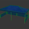 Blue Outdoor Canopy Tent Furniture With Metal Frame And Portable Shade Structure
