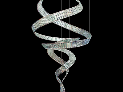 Elegant Spiral Shaped Crystal Chandelier With Modern Design For Interior Lighting 3d model