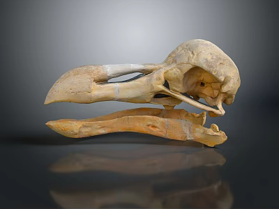Light Brown Decorative Animal Skull Model For Home Decoration With Dark Background 3d model