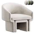 Light Gray Modern Single Sofa With Soft Fabric Upholstery And Comfortable Armrests