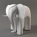 Gray Felt Elephant Stuffed Toy With Long Trunk And Big Ears