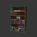 Classic Wooden Bookshelf Filled With Various Books On Multiple Shelves