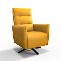 Modern Yellow Leather Single Sofa With Comfortable Backrest And Black Base 3d model