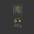Retro Brick Game Handheld Entertainment Device With Multiple Games And Yellow Buttons