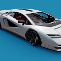 White Luxury Sports Car With Red Interior And Sleek Black Wheels Design