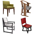 Stylish Modern Armchairs With Wooden Legs Upholstered Seats And Colorful Designs