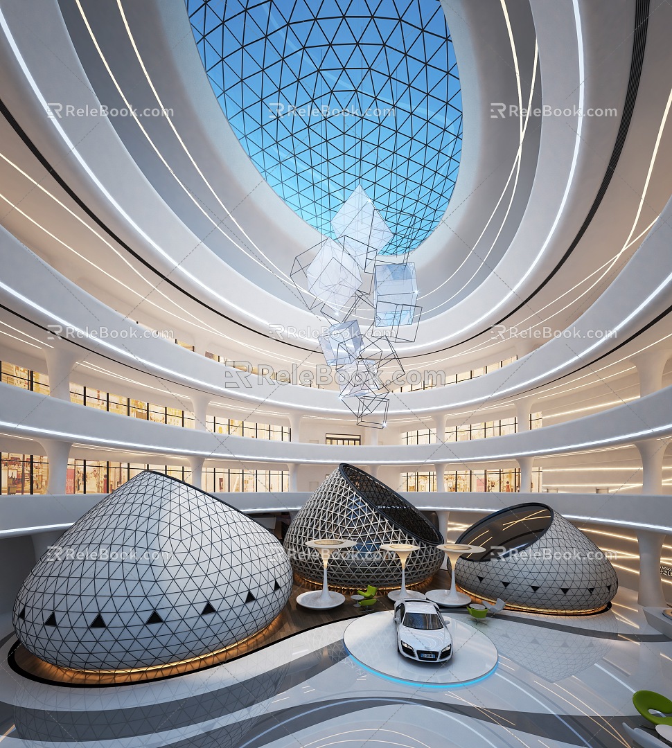 Modern Atrium Mall 3d model