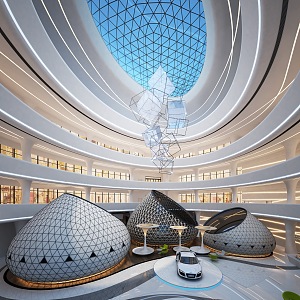 Modern Atrium Mall 3d model